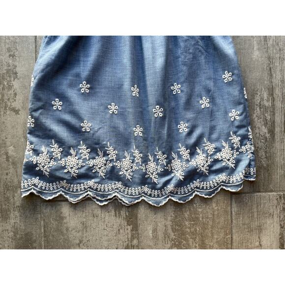 HEART AND ARROW Chambray Embroidered Ruffle Boutique Party Summer Sundress 6 6X - Picture 2 of 8